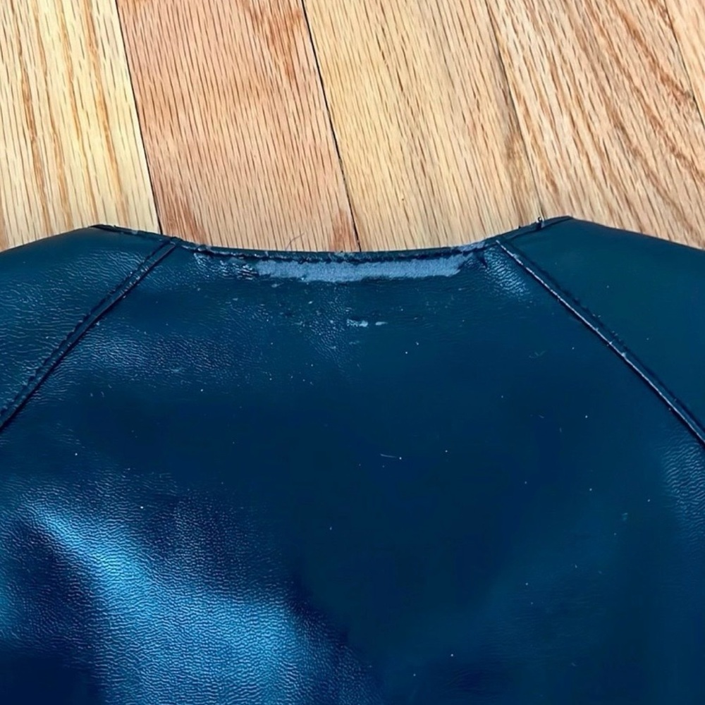 A/X Armani Exchange Black faux leather zipper moto jacket Womens size Xs - Picture 8 of 10